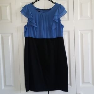 ALYXpetite Blue Ruffle Sleeved Bodycon Dress